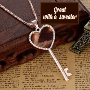 2 for $30 Long Gold Tone Key Necklace